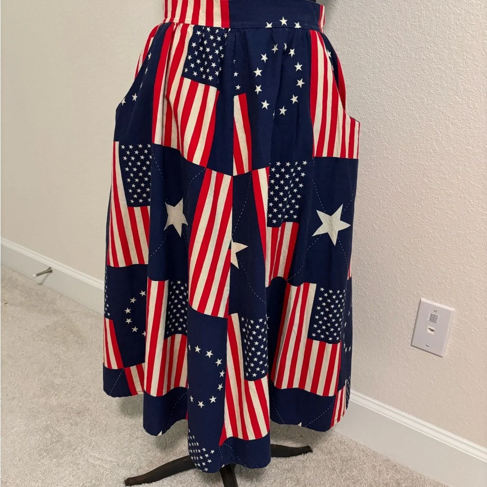 Vintage Patriotic Stars and Stripe Circle Skirt Handmade - Picture 2 of 9